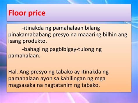Ano ang kahulugan ng price floor